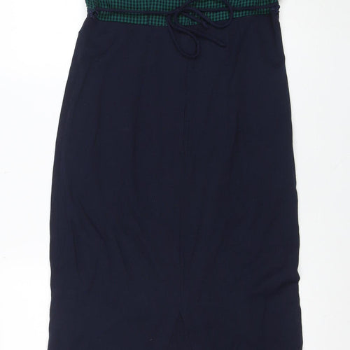 Lisa Jo Women's Green Blue Fit & Flare Midi Dress Size 12