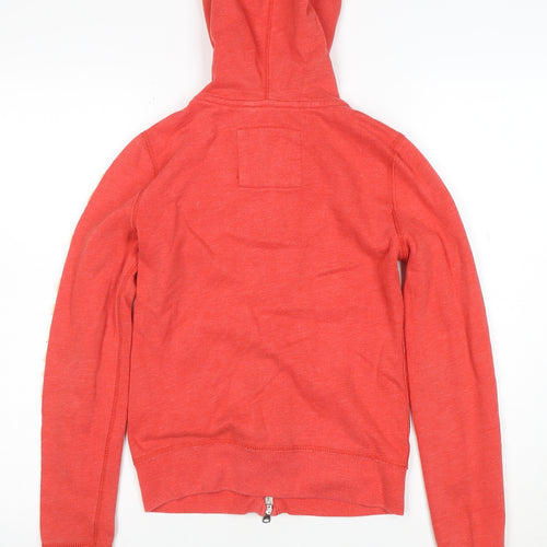 Abercrombie Kids Boys Red Full Zip Hoodie L Cotton Blend Tiger Logo