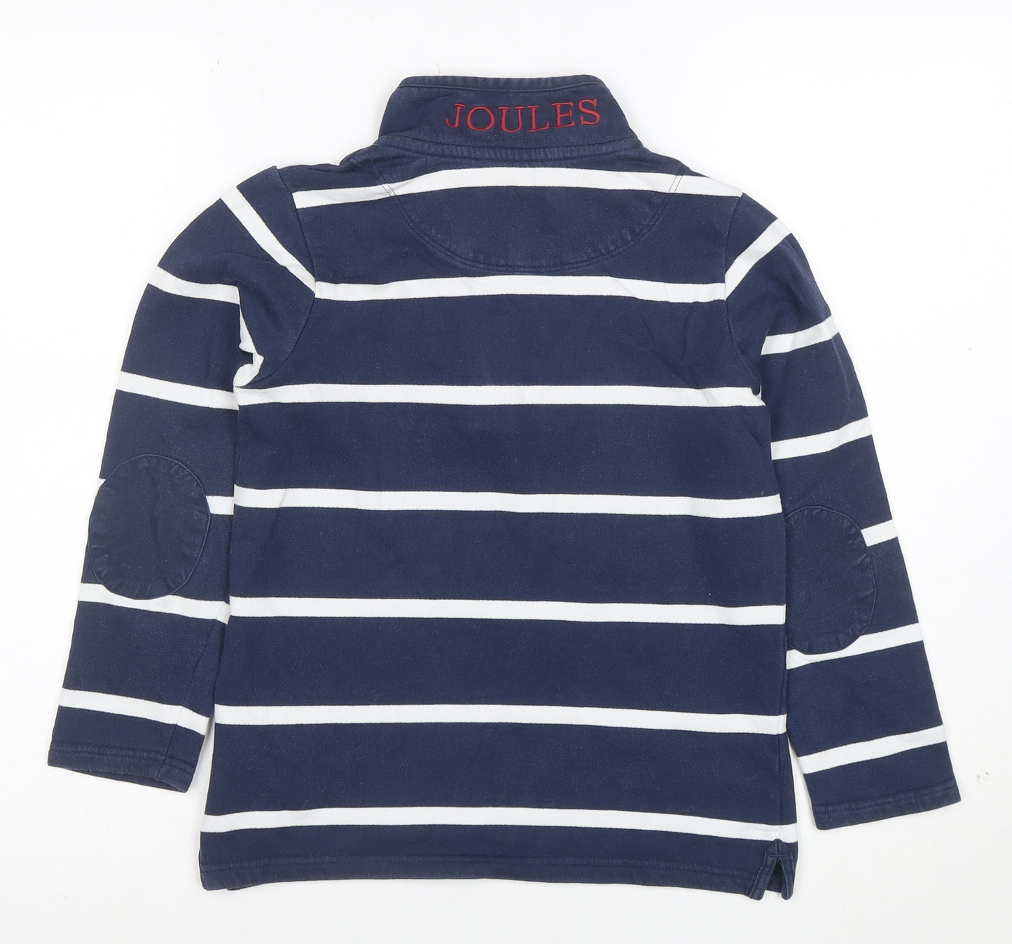 Joules Boys Navy Blue Striped Cotton Henley Sweatshirt 9 Years