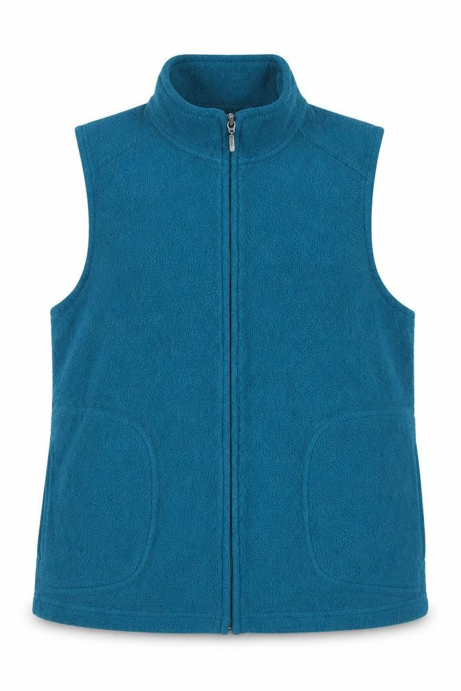Front view of Northern Reflections women’s blue fleece zip waistcoat l