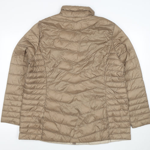 C&A Women's Beige Puffer Jacket Size 18 Lightweight Quilted Zip Coat