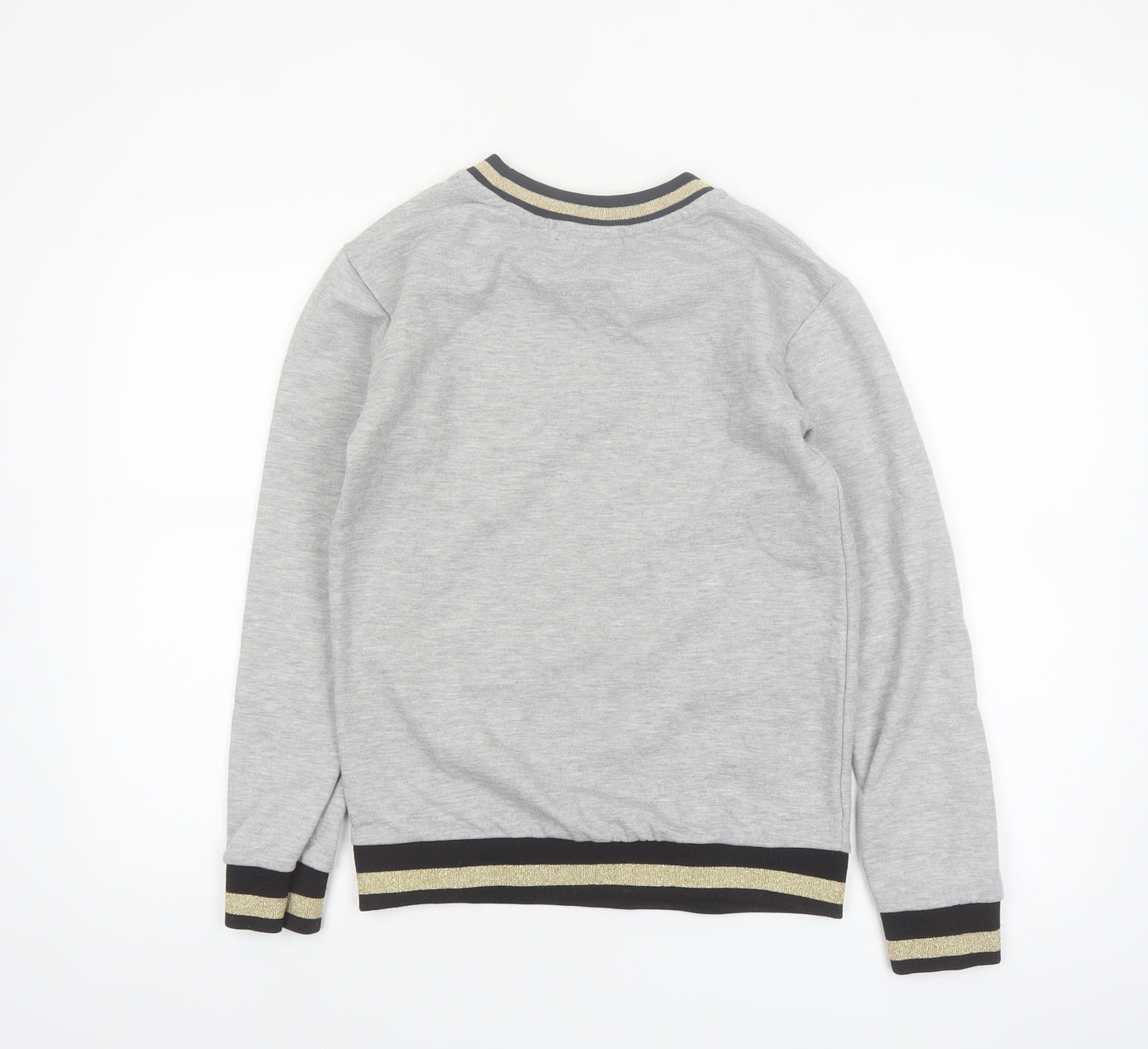 Harry Potter Hufflepuff Grey Sweatshirt Women UK 6 Crew Neck Long Sleeve