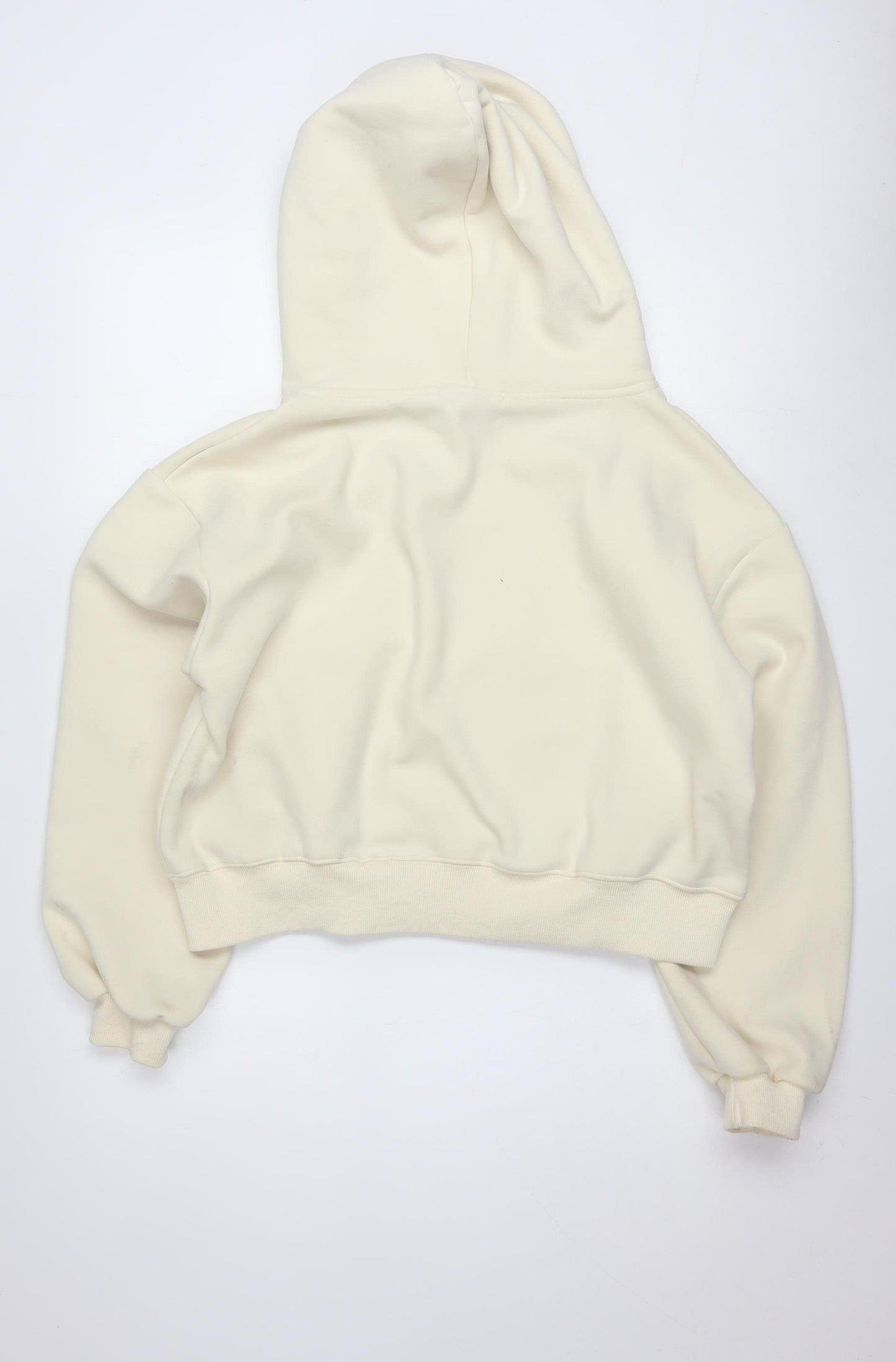 HELLOMILKTEE Womens Beige Pullover Hoodie Size S with Logo Print