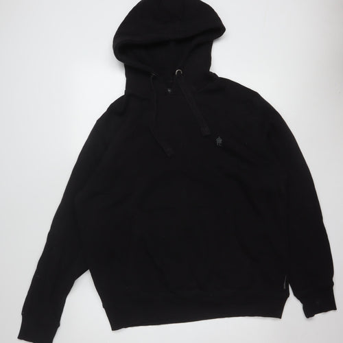 French Connection Men's Black XL Pullover Hoodie with Logo