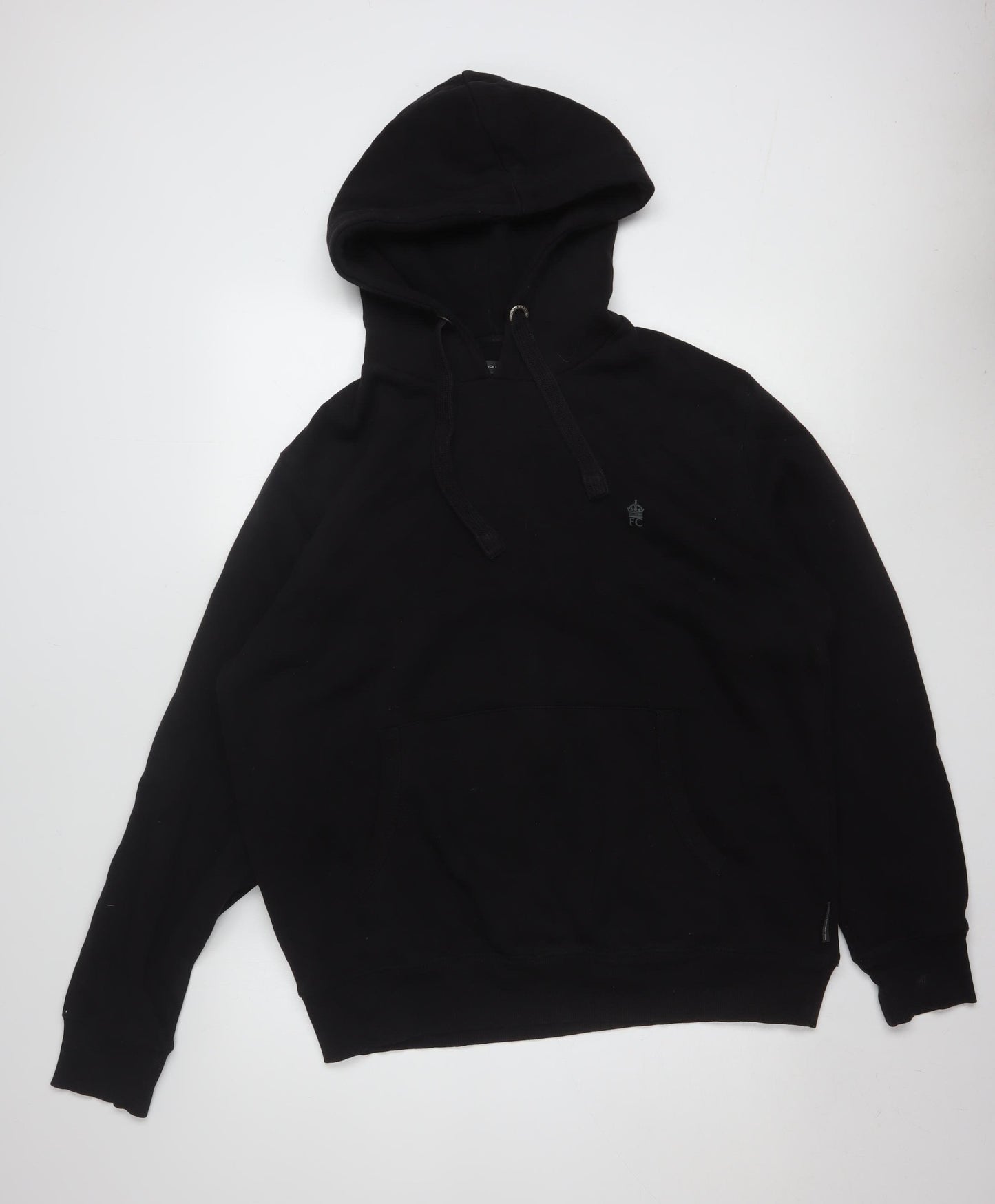 French Connection Men's Black XL Pullover Hoodie with Logo