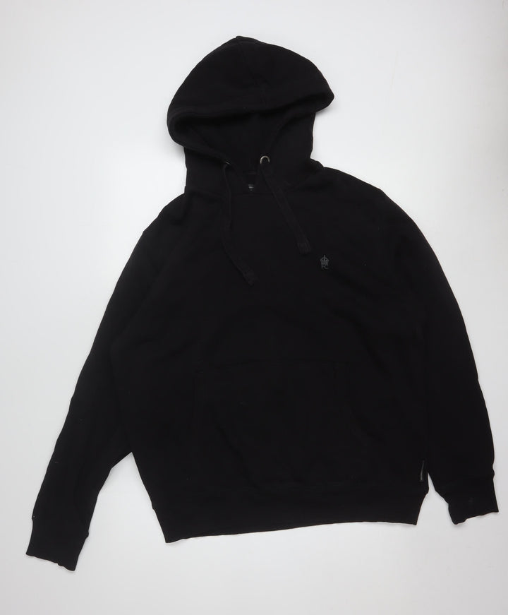 French Connection Men's Black XL Pullover Hoodie with Logo