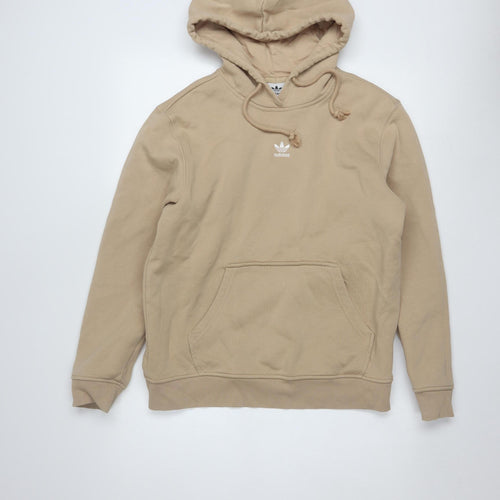 Adidas Womens Beige Pullover Hoodie Size 10 UK Cotton Blend Casual