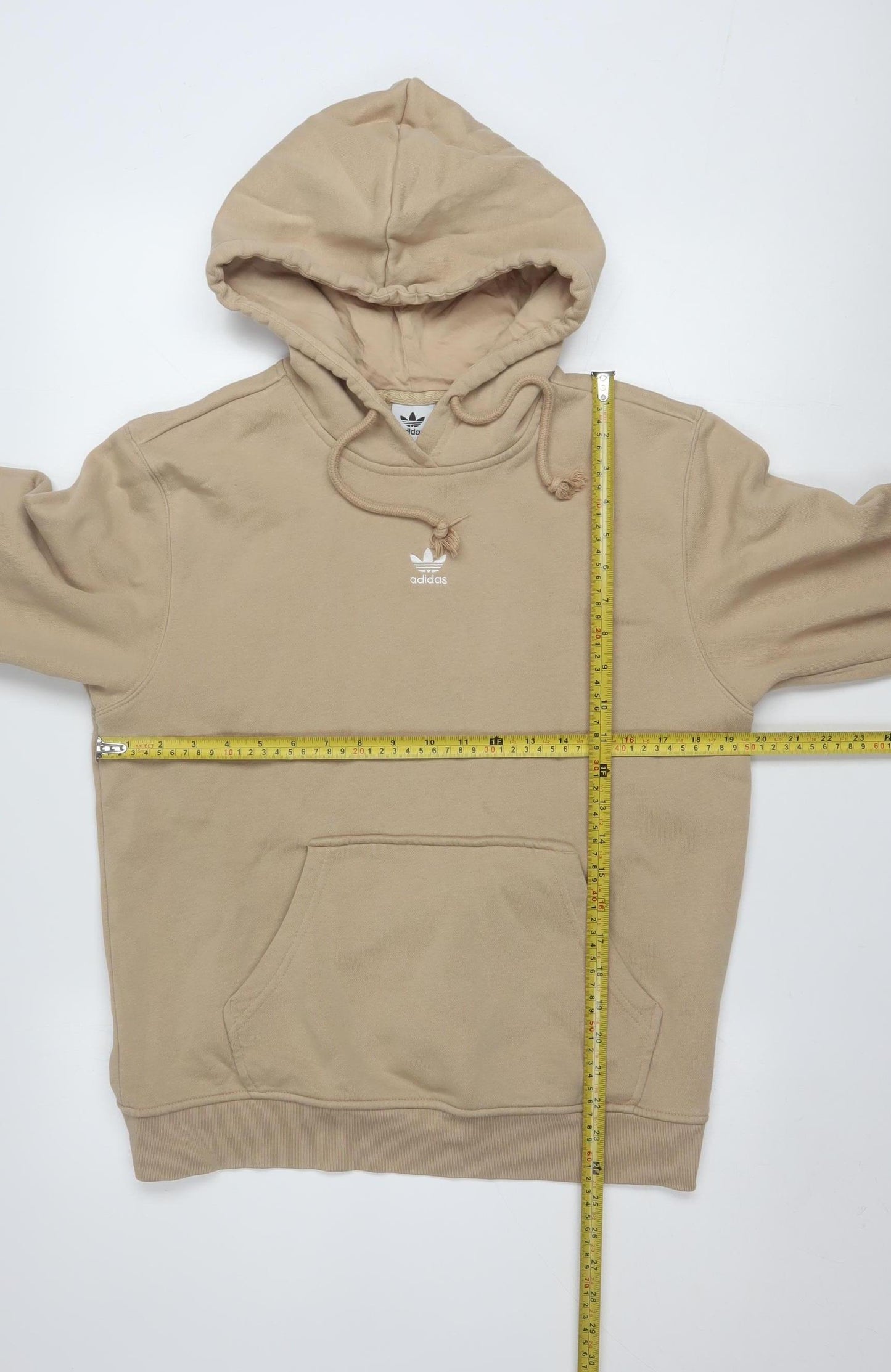 Adidas Womens Beige Pullover Hoodie Size 10 UK Cotton Blend Casual