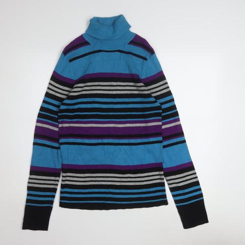Northern Reflections Womens Multicoloured Cotton Roll Neck Jumper L
