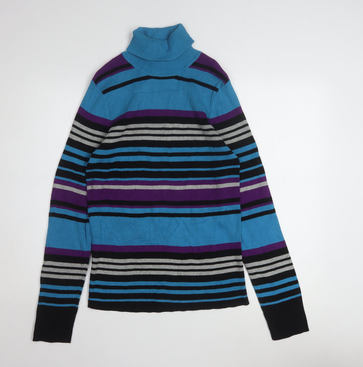 Northern Reflections Womens Multicoloured Cotton Roll Neck Jumper L