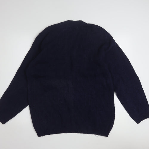 Chaus Women's Blue Embroidered Fair Isle Knit Cardigan L