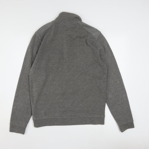 Ted Baker Mens Grey 1/4 Zip Knit Sweatshirt Medium Pullover