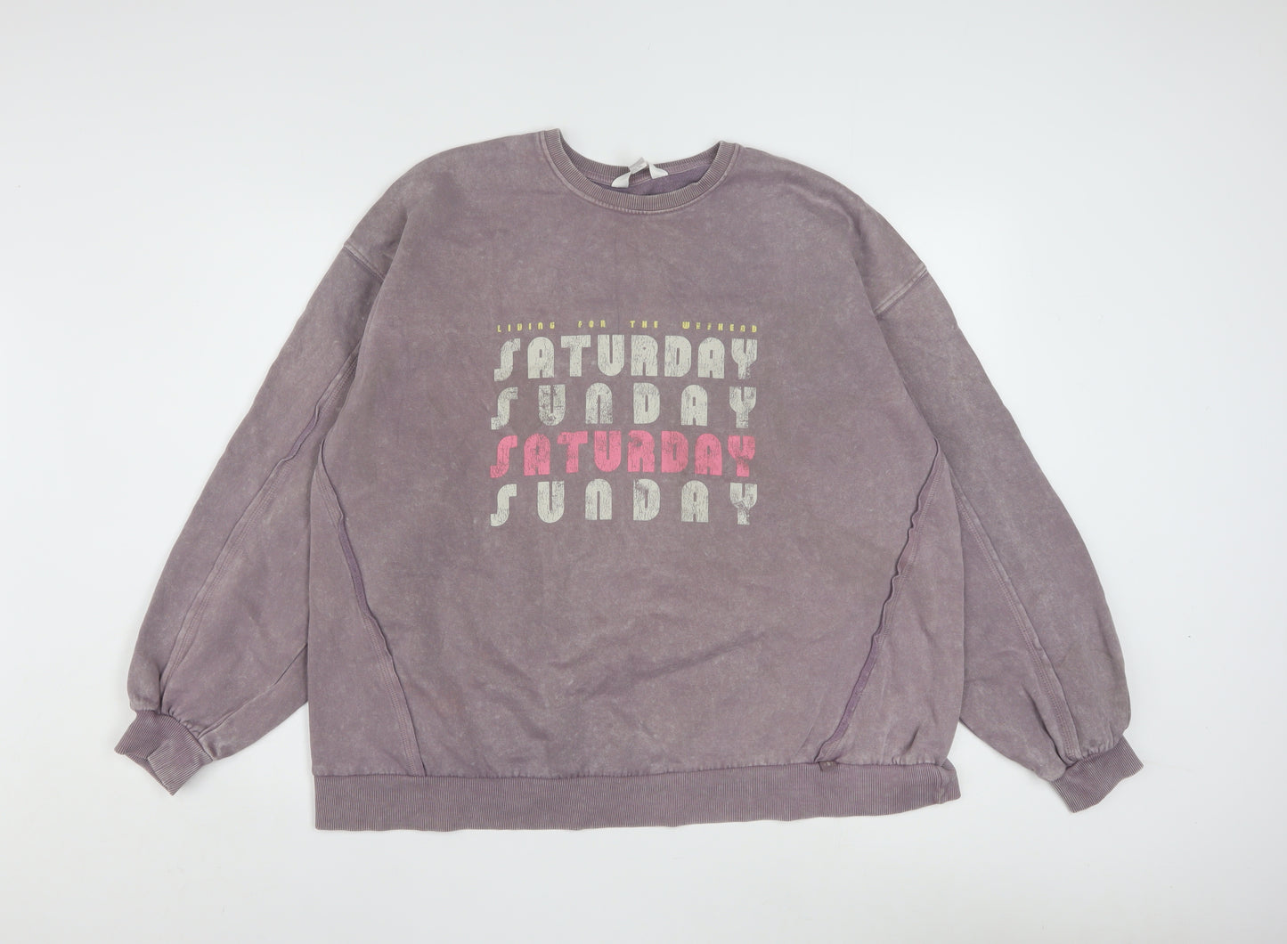 Marks and Spencer B by Boutique Womens Purple Cotton Blend Pullover Sweatshirt L