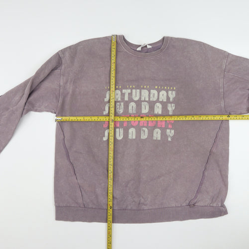 Marks and Spencer B by Boutique Womens Purple Cotton Blend Pullover Sweatshirt L