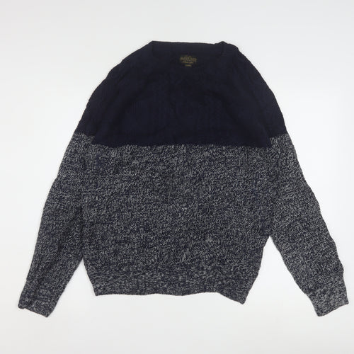 Alcott & Co Men's Blue Cable-Knit Pullover Jumper Size L