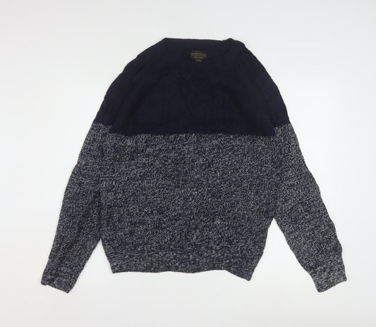 Alcott & Co Men's Blue Cable-Knit Pullover Jumper Size L