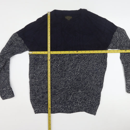 Alcott & Co Men's Blue Cable-Knit Pullover Jumper Size L