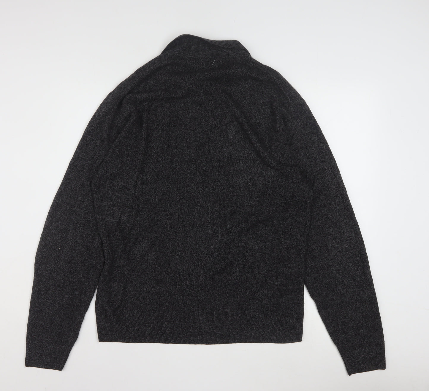 Dockers Men's Grey Collared Henley Knit Jumper Size L