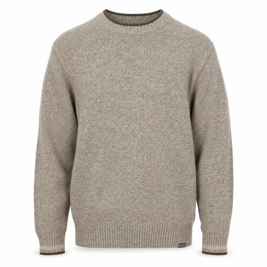 Front view of Eddie Bauer Men’s Beige Cotton Crew Neck jumper 2XL