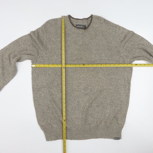 Eddie Bauer Men’s Beige Cotton Crew Neck Pullover Jumper 2XL