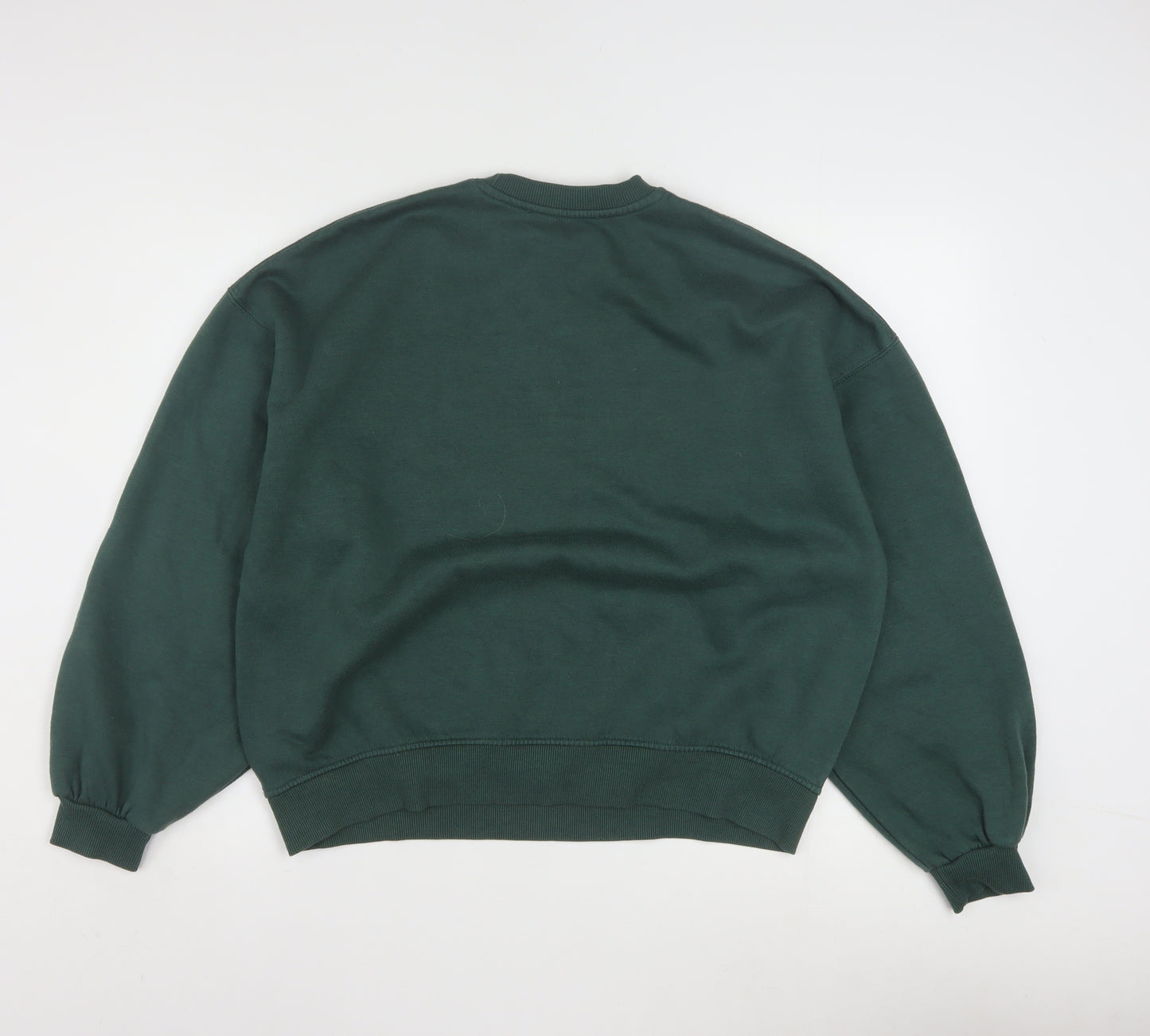 Bershka Womens Green Pullover Sweatshirt Size S Crew Neck Casual