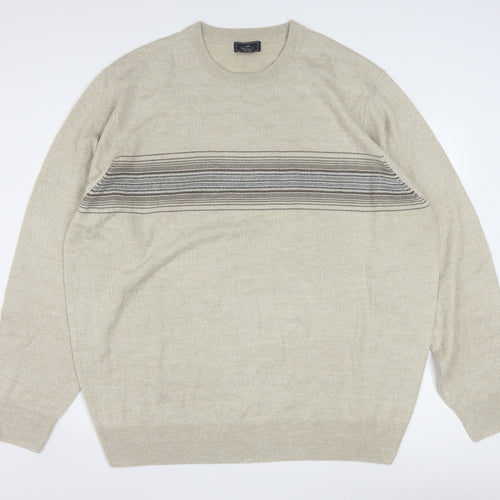 Dockers Men’s Beige 2XL Pullover Jumper Knit Crew Neck