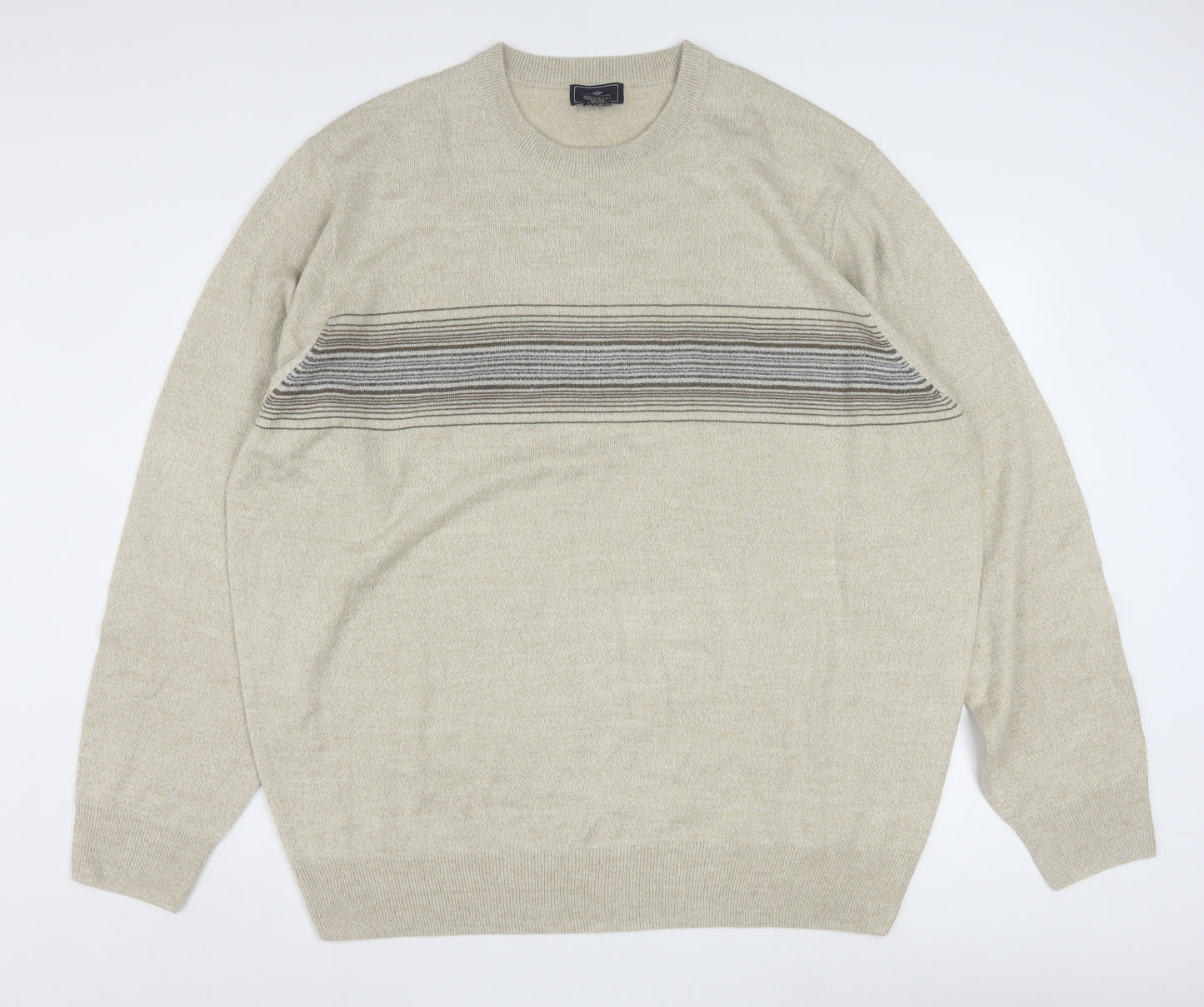 Dockers Men’s Beige 2XL Pullover Jumper Knit Crew Neck