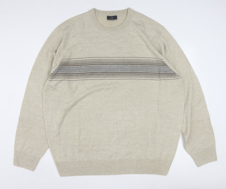 Dockers Men’s Beige 2XL Pullover Jumper Knit Crew Neck