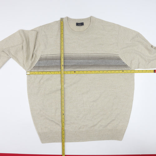 Dockers Men’s Beige 2XL Pullover Jumper Knit Crew Neck