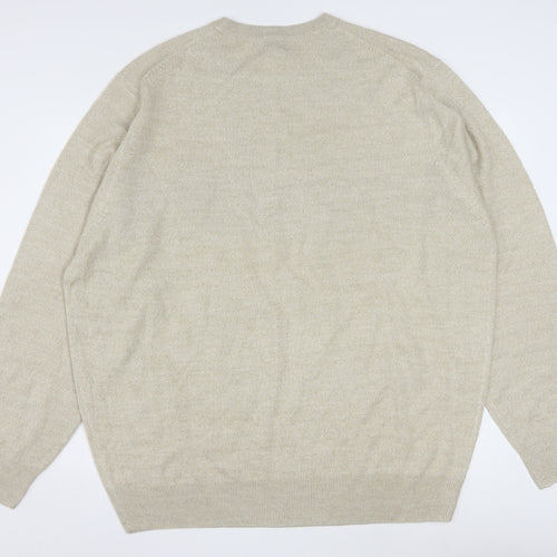 Dockers Men’s Beige 2XL Pullover Jumper Knit Crew Neck