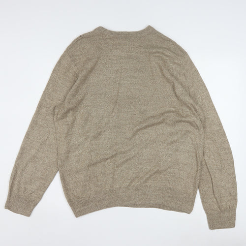 Dockers Men's Beige Argyle Knit Acrylic Pullover Jumper L