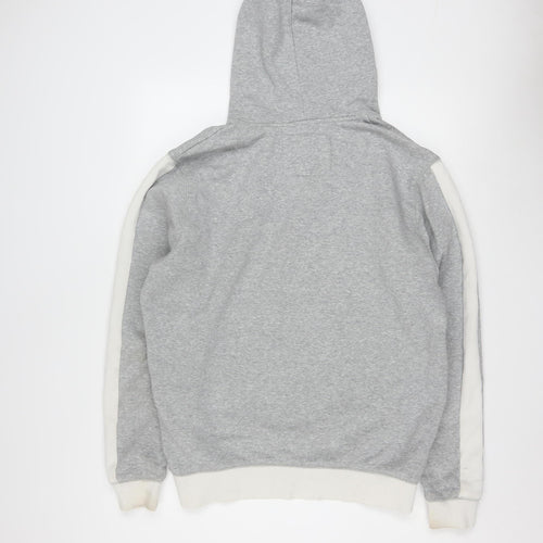 Jack Wills Men's Grey Pullover Hoodie L Logo Cotton Blend