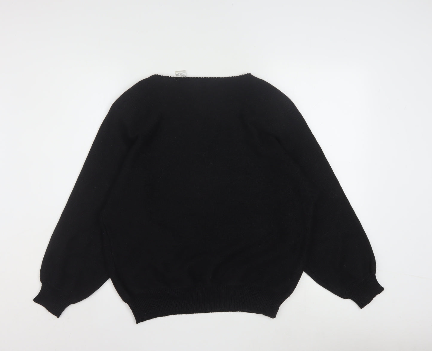 Dana Scott Women Black Beaded Crew Neck Christmas Jumper Size S