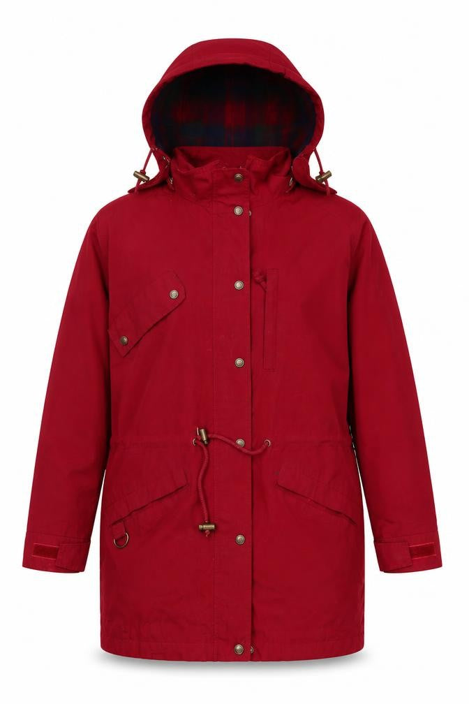 Eddie Bauer Men's Red Hooded Parka Coat Size S Regular Fit Outdoor