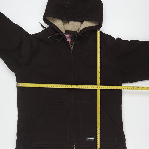 Berne Women's Brown L Hooded Lined Work Jacket Cotton Canvas