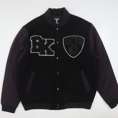 UNK Men’s Black XL Varsity Jacket Brooklyn Nets Wool Blend