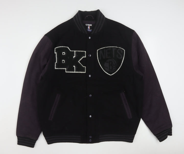 UNK Men’s Black XL Varsity Jacket Brooklyn Nets Wool Blend