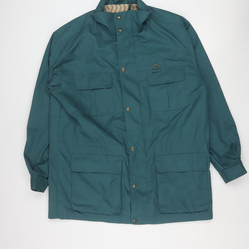 Eddie Bauer Men's Green Parka Jacket L Lined Water Resistant Casual