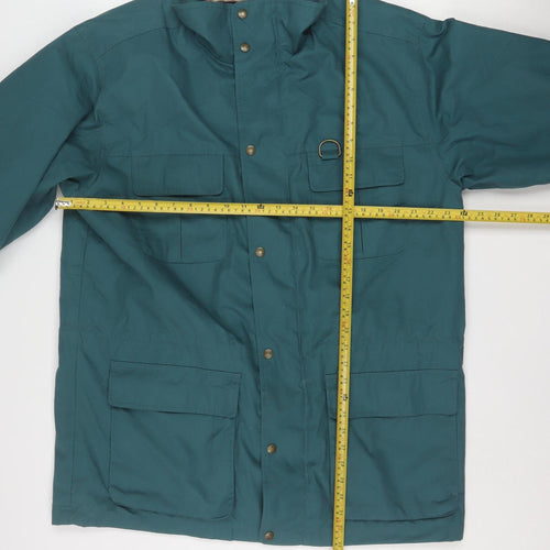 Eddie Bauer Men's Green Parka Jacket L Lined Water Resistant Casual