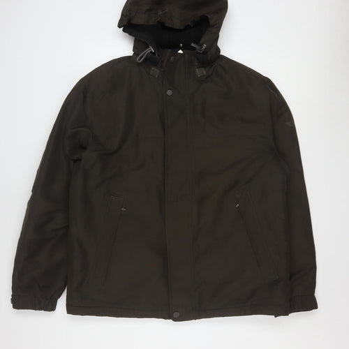 Dockers Men's Brown Hooded Waterproof Parka Jacket Size M
