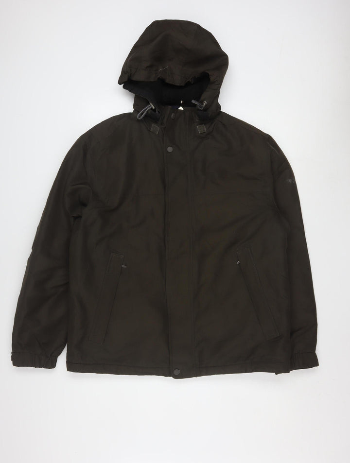 Dockers Men's Brown Hooded Waterproof Parka Jacket Size M