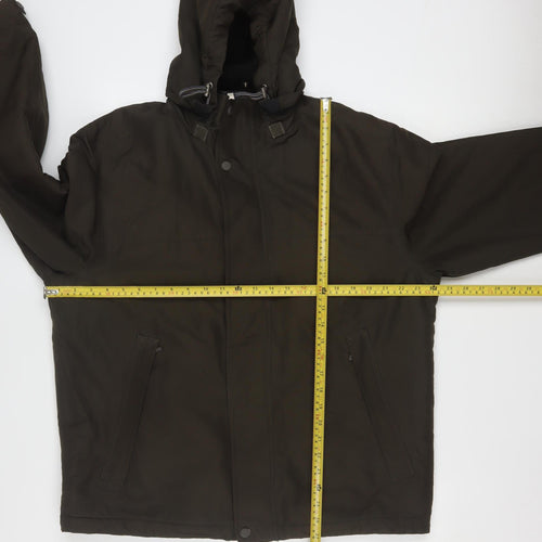 Dockers Men's Brown Hooded Waterproof Parka Jacket Size M