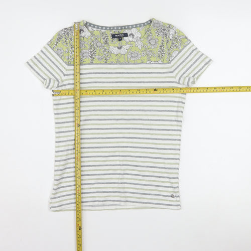 Maine New England Women’s Multicoloured Stripe Floral Cotton T-Shirt Size 10