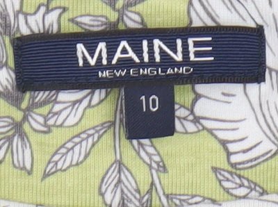 Maine New England Women’s Multicoloured Stripe Floral Cotton T-Shirt Size 10