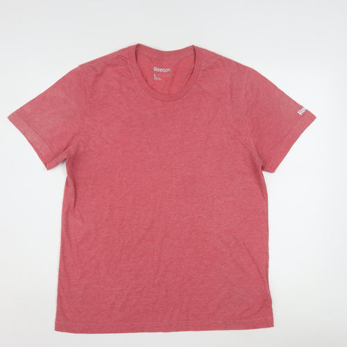 Reebok Men's Red Crew Neck Short Sleeve T-Shirt Size L
