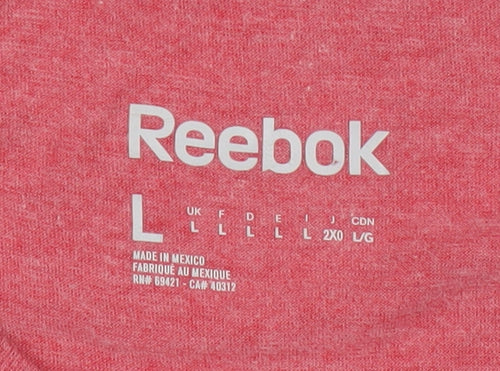 Reebok Men's Red Crew Neck Short Sleeve T-Shirt Size L