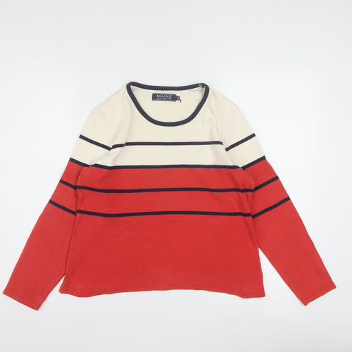 Maine New England Women’s Multicoloured Striped Cotton Long Sleeve T-Shirt Size 14