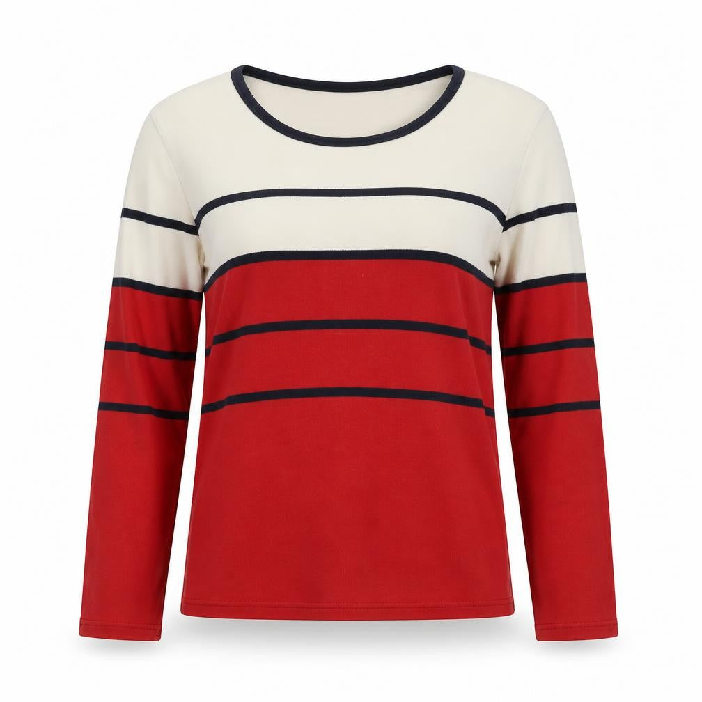 Maine New England Women’s Multicoloured Striped Cotton Long Sleeve T-Shirt Size 14