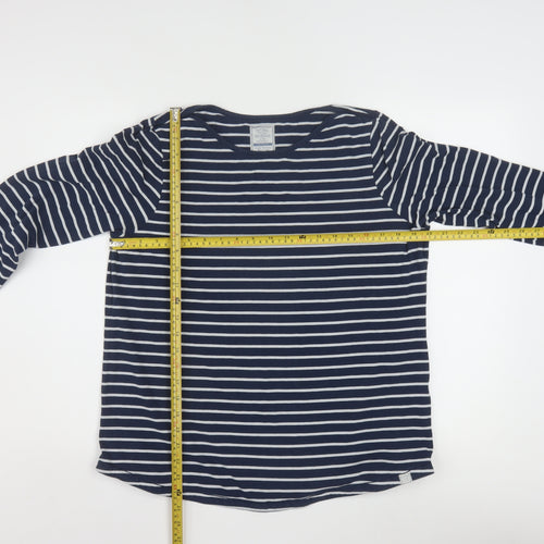 Fat Face Women's Blue Striped Long Sleeve Cotton T-Shirt Size 16