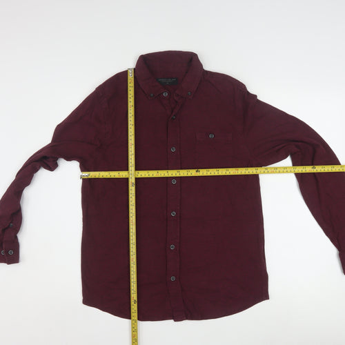 Authentic Casual Wear Men’s Red Button-Up Long Sleeve Shirt Medium